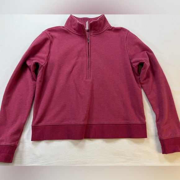 Travis Mathew Cloud Fleece Half Zip Pullover Medium Pink - Picture 3 of 9